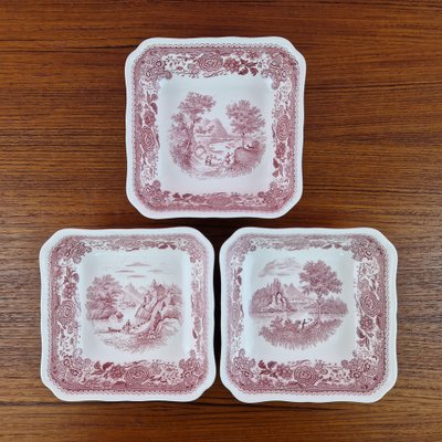 Red Burgenland Bowls from Villeroy & Boch, Germany, 1980s, Set of 3-ZPB-1759400