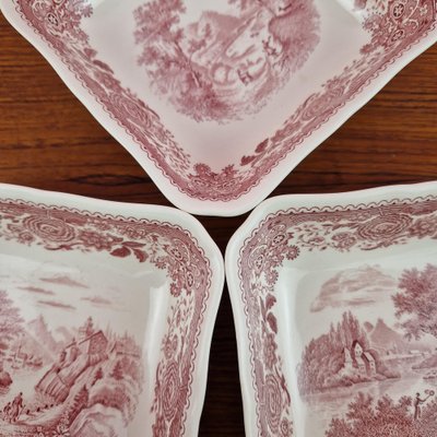 Red Burgenland Bowls from Villeroy & Boch, Germany, 1980s, Set of 3-ZPB-1759400