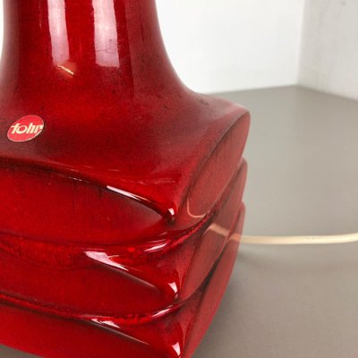 Red Ceramic Studio Pottery Table Light by Cari Zalloni for Fohr, Germany, 1970s-QZ-1125105