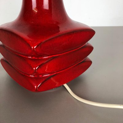 Red Ceramic Studio Pottery Table Light by Cari Zalloni for Fohr, Germany, 1970s-QZ-1125105