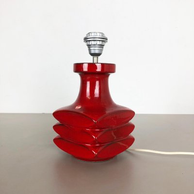 Red Ceramic Studio Pottery Table Light by Cari Zalloni for Fohr, Germany, 1970s-QZ-1125105