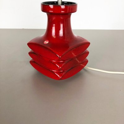 Red Ceramic Studio Pottery Table Light by Cari Zalloni for Fohr, Germany, 1970s-QZ-1125105