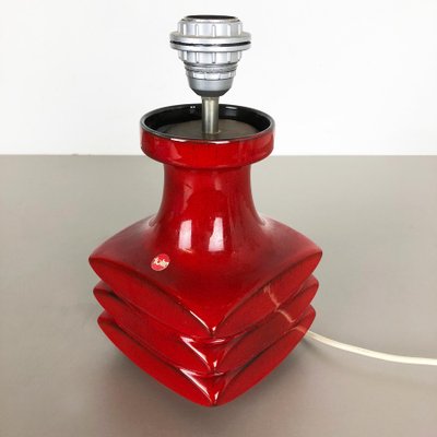 Red Ceramic Studio Pottery Table Light by Cari Zalloni for Fohr, Germany, 1970s-QZ-1125105