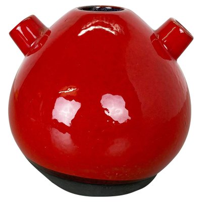 Red Ceramic Studio Pottery Vase from Marei Ceramics, Germany, 1970s-QZ-1125102