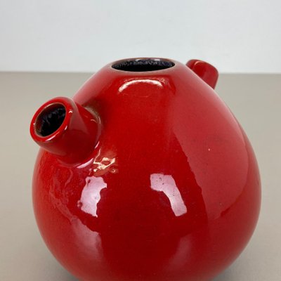 Red Ceramic Studio Pottery Vase from Marei Ceramics, Germany, 1970s-QZ-1125102