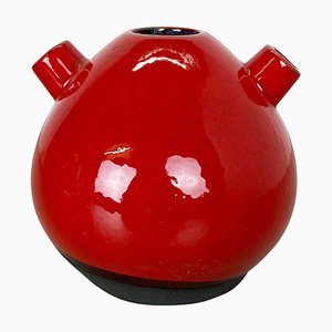 Red Ceramic Studio Pottery Vase from Marei Ceramics, Germany, 1970s-QZ-1125102