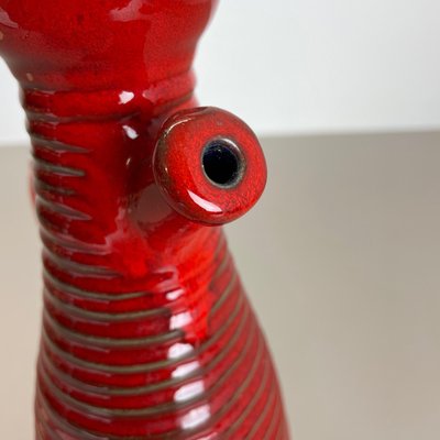 Red Ceramic Studio Pottery Vase from Marei Keramik, Germany, 1970-QZ-1120672