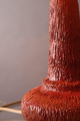 Red Ceramic Table Lamp from Studio pottery HH, Denmark-ESB-1376546