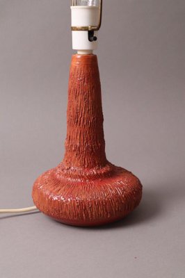 Red Ceramic Table Lamp from Studio pottery HH, Denmark-ESB-1376546