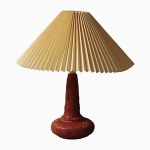 Red Ceramic Table Lamp from Studio pottery HH, Denmark-ESB-1376546