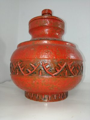 Red Ceramic Vase, 1960s-HNE-1449034