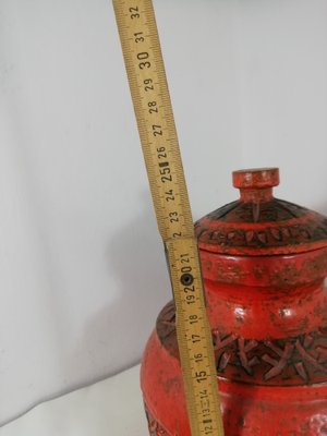 Red Ceramic Vase, 1960s-HNE-1449034