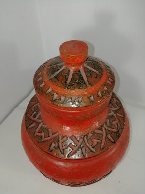 Red Ceramic Vase, 1960s-HNE-1449034