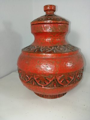 Red Ceramic Vase, 1960s-HNE-1449034