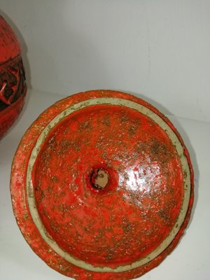 Red Ceramic Vase, 1960s-HNE-1449034