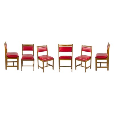 Red Chairs, 1970s, Set of 6-ZCI-1162719