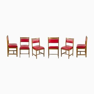 Red Chairs, 1970s, Set of 6-ZCI-1162719