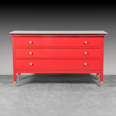 Red Chest of Drawers by Carlo de Carli, 1960s-ZLY-1154780