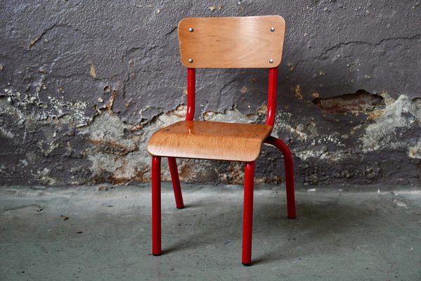 Red Children's School Chair, 1960s-AIU-1796010