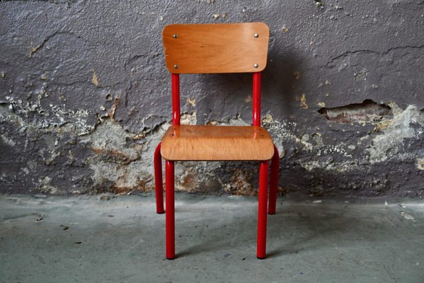 Red Children's School Chair, 1960s-AIU-1796010