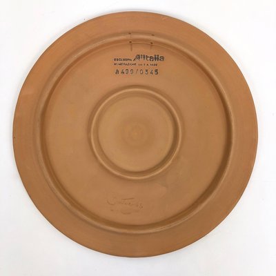 Red Clay & Ceramic Plate by Pasquale Santoro for Alitalia, 1985-LYQ-1171708