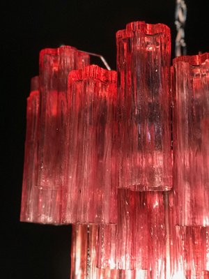 Red Coral Murano Glass Tronchi Chandeliers, 1970, Set of 2-MBH-1032395