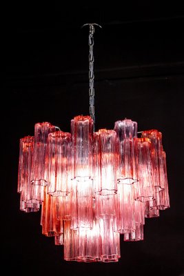 Red Coral Murano Glass Tronchi Chandeliers, 1970, Set of 2-MBH-1032395