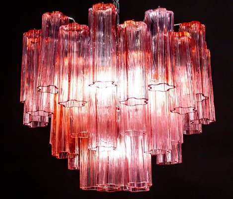 Red Coral Murano Glass Tronchi Chandeliers, 1970, Set of 2-MBH-1032395