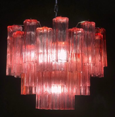 Red Coral Murano Glass Tronchi Chandeliers, 1970, Set of 2-MBH-1032395