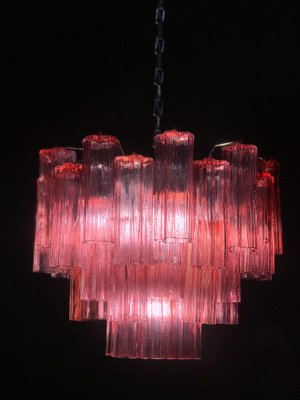 Red Coral Murano Glass Tronchi Chandeliers, 1970, Set of 2-MBH-1032395