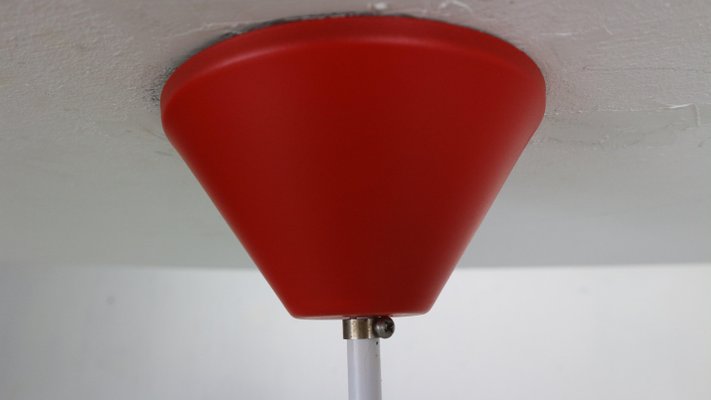 Red Counter Balance Ceiling Lamp attributed to J.J.J. Hoogervorst for Anvia Holland, 1950s-DT-2026165