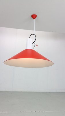 Red Counter Balance Ceiling Lamp attributed to J.J.J. Hoogervorst for Anvia Holland, 1950s-DT-2026165