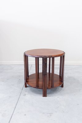 Red Deco Mahogany Side Table, France, 1930s-UJE-1399222