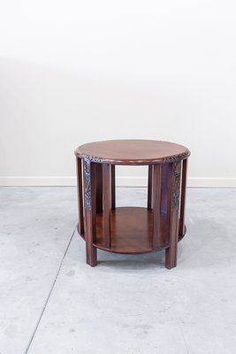 Red Deco Mahogany Side Table, France, 1930s-UJE-1399222