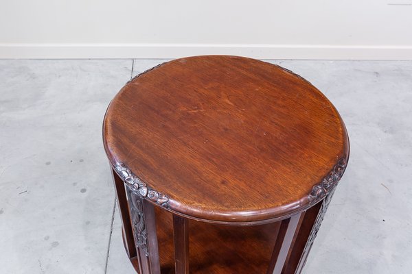 Red Deco Mahogany Side Table, France, 1930s-UJE-1399222