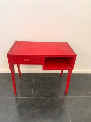 Red Desk with Drawer and Compartment, 1950s-IJR-1723105