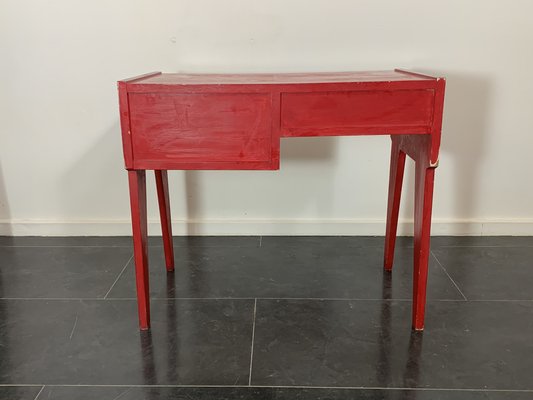 Red Desk with Drawer and Compartment, 1950s-IJR-1723105