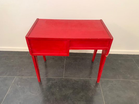 Red Desk with Drawer and Compartment, 1950s-IJR-1723105