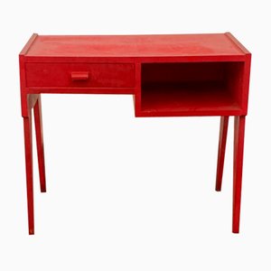 Red Desk with Drawer and Compartment, 1950s-IJR-1723105