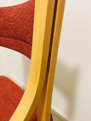 Red Dining Chairs by Ludvig Volak for Drevopodnik Holesov, 1950s, Set of 4-YNX-714037