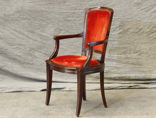 Red Dining Chairs, Set of 6-PTH-1338112