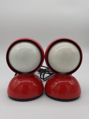 Red Eclipse Table Lamps by Vico Magistretti for Artemide, Italy, 1966, Set of 2-PCO-2043050