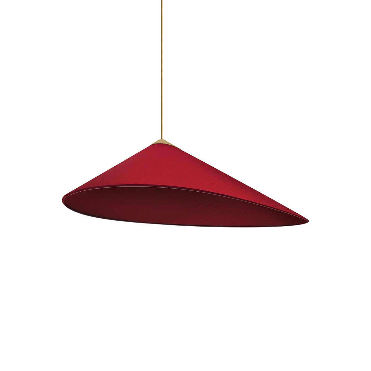 Red Fabric & Brass Shell Pendant Lamp by Daniel Nikolovski & Danu Chirinciuc for KABINET