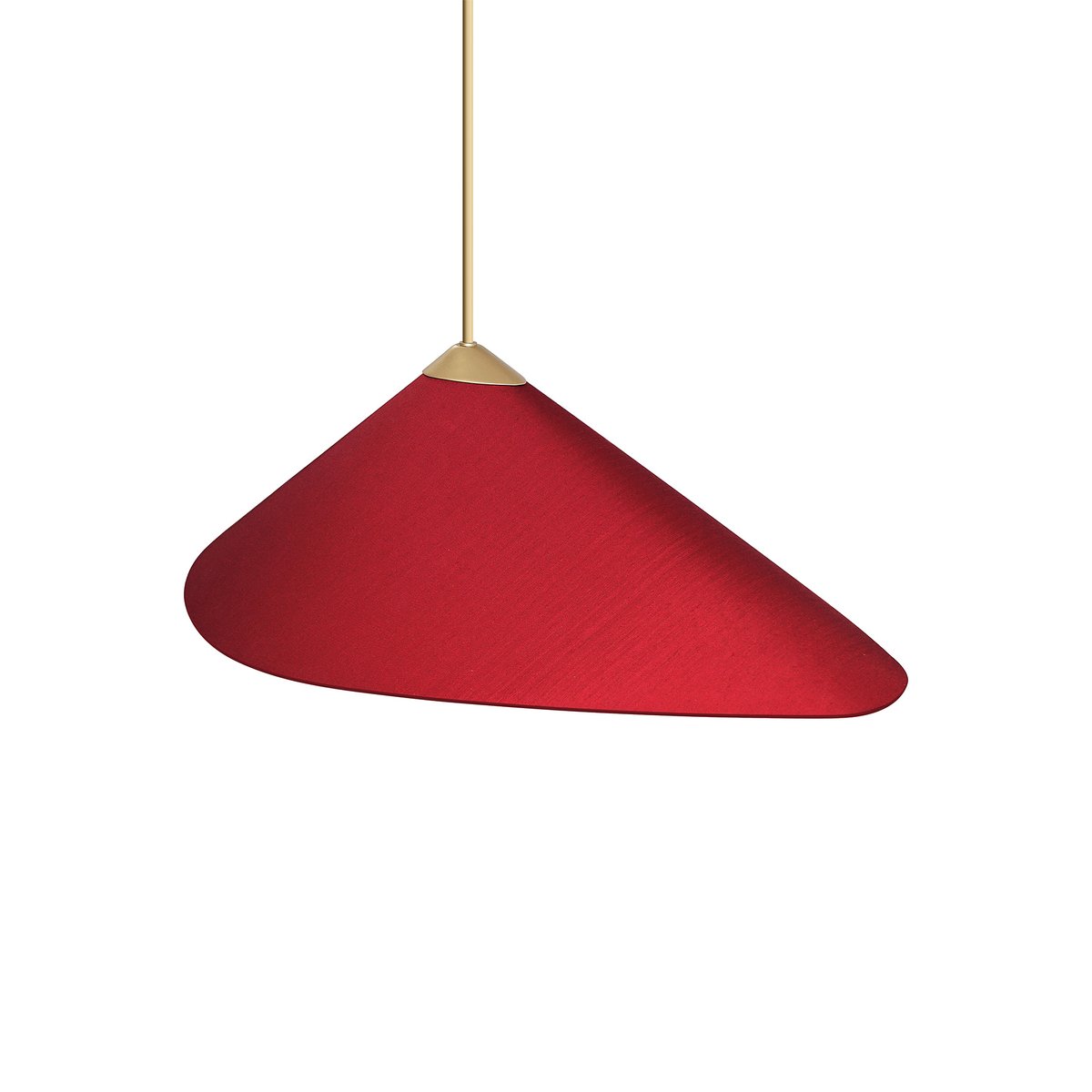 Red Fabric & Brass Shell Pendant Lamp by Daniel Nikolovski & Danu Chirinciuc for KABINET