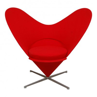 Red Fabric Heart Chair by Verner Panton for Vitra-MTD-1400636