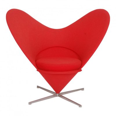 Red Fabric Heart Cone Chair by Verner Panton for Vitra-MTD-1400635