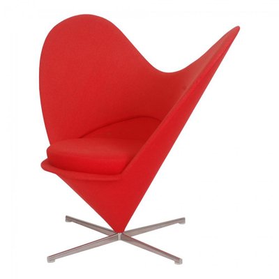 Red Fabric Heart Cone Chair by Verner Panton for Vitra-MTD-1400635