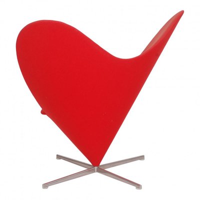 Red Fabric Heart Cone Chair by Verner Panton for Vitra-MTD-1400635