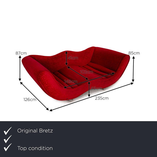 Red Fabric Laola Hookipa 2-Seat Sofa from Bretz