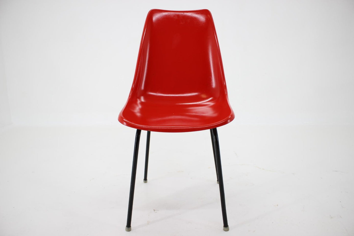 Red Fiberglass Dining or Desk Chair, Czechoslovakia, 1960s